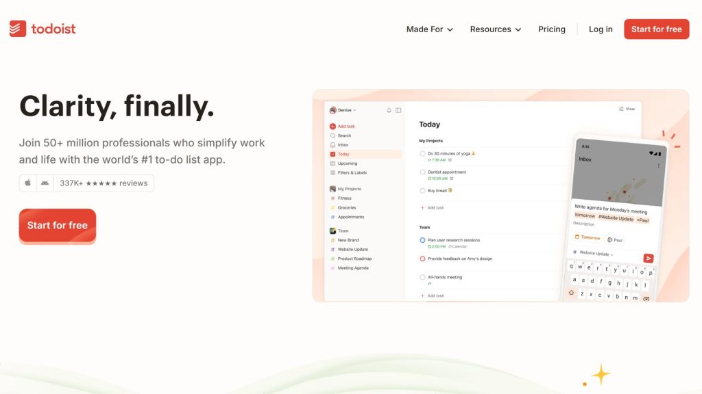 Todoist ứng dụng quản lý thời gian