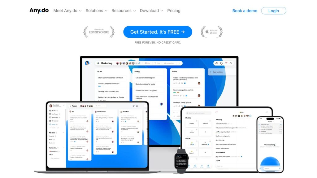 Any.do app nhắc việc iPhone