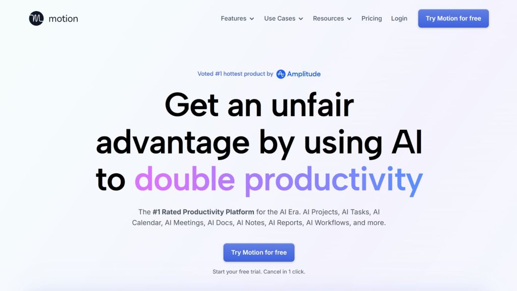 Motion app lên lịch công việc