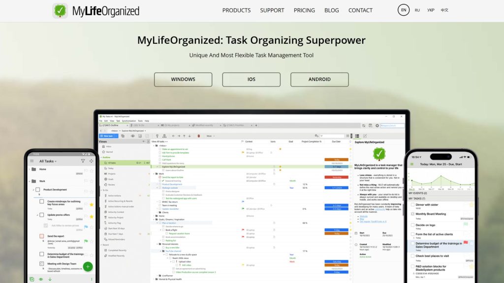 MyLifeOrganized app thời khóa biểu