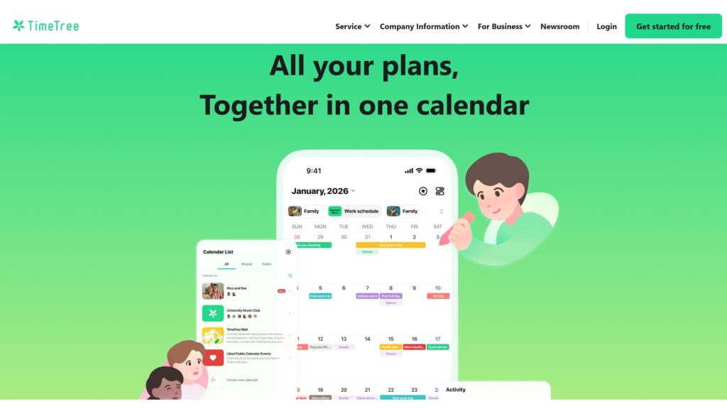 TimeTree app đánh dấu ngày