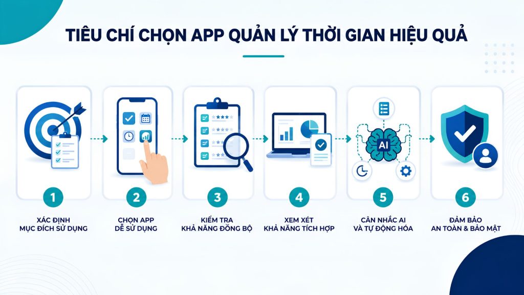 Tiêu chí chọn app quản lý thời gian