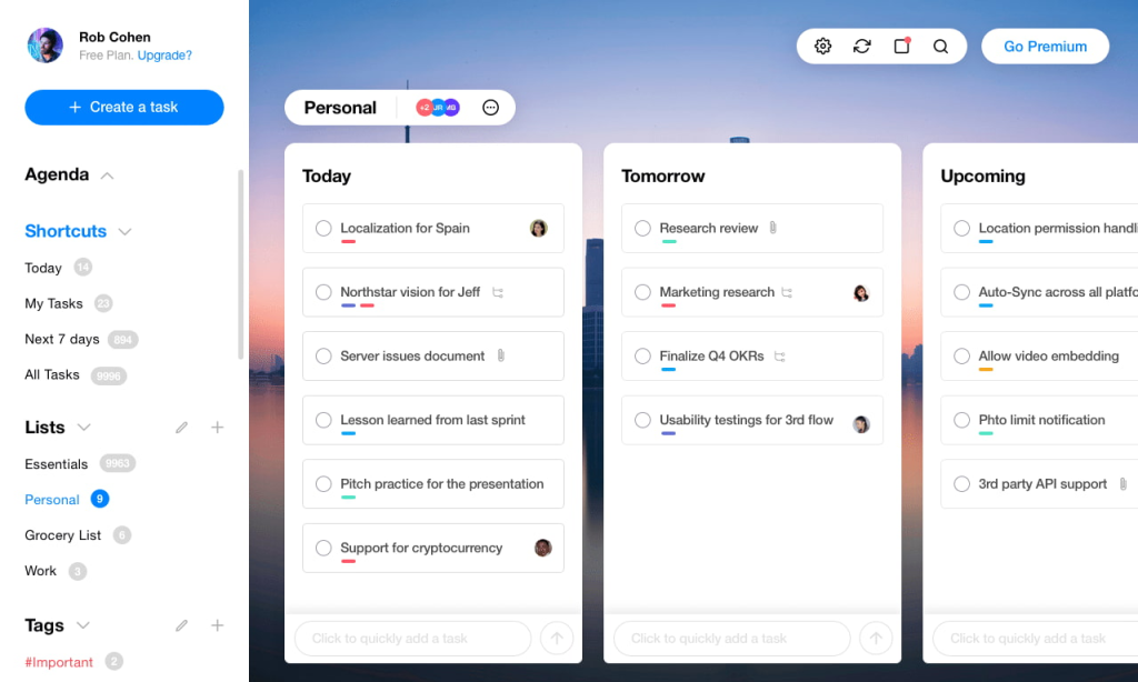 Any.do – app lập kế hoạch với task, lịch làm việc và lời nhắc.
