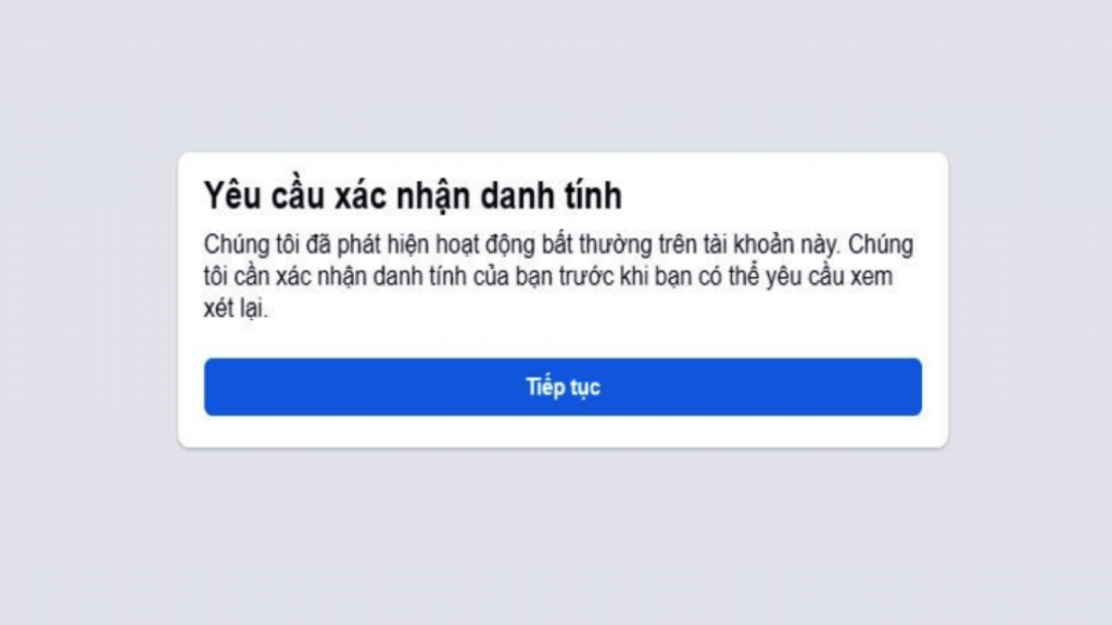 Quá trình xác minh danh tính xác thực trên Facebook
