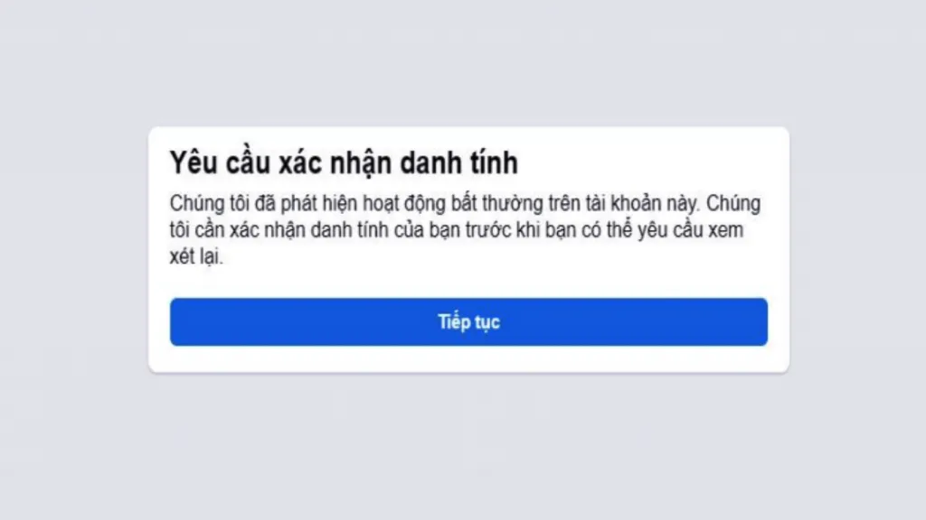 Quá trình xác minh danh tính xác thực trên Facebook