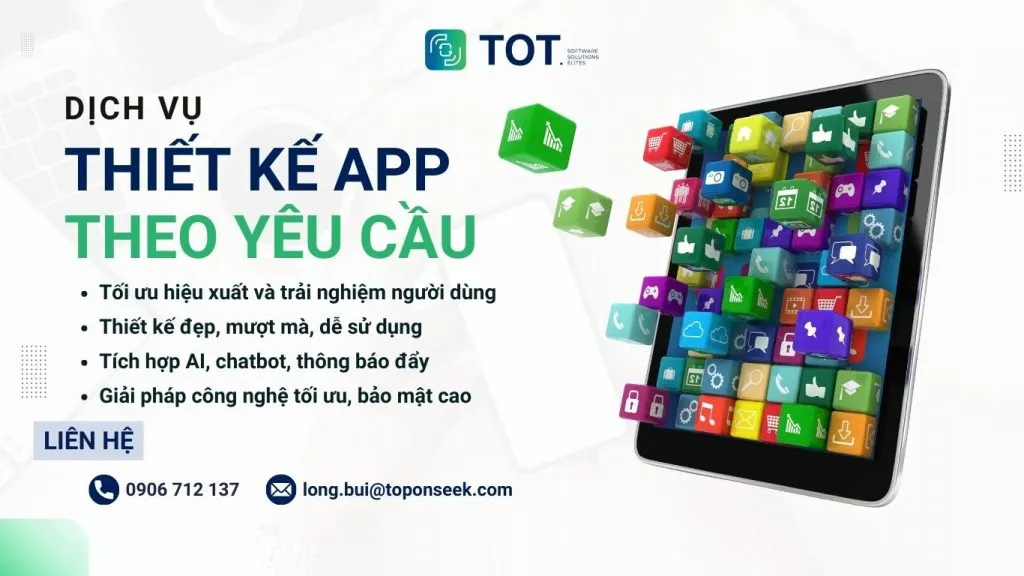 thiết kế app mobile theo yêu cầu, chuyên nghiệp tại tot