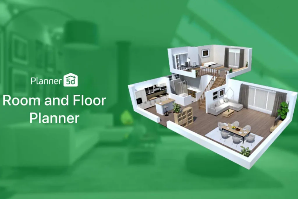 Planner 5D 3D home design app on a phone with an interior layout interface
