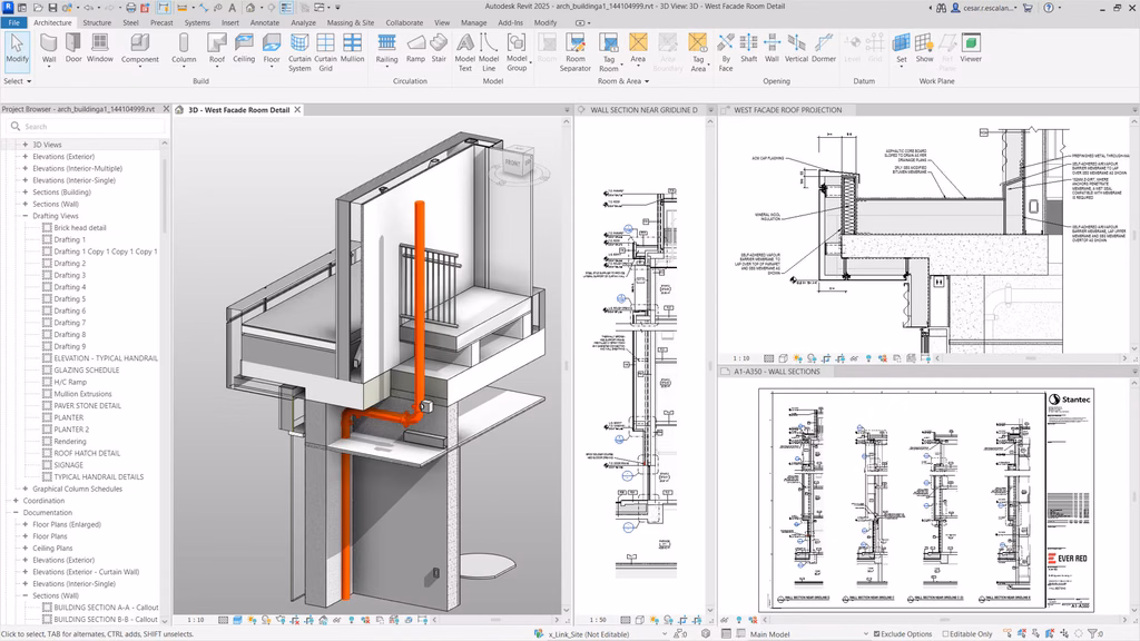 Revit home design software building an architectural model with a BIM workflow