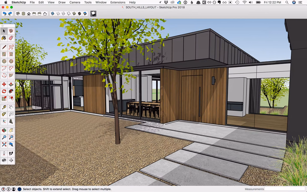 SketchUp Free free 3D home design app used to build architectural models