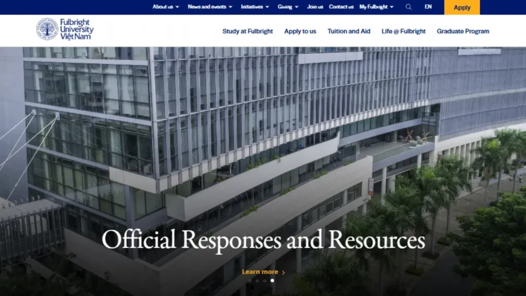 Dịch vụ thiết kế website chuẩn SEO cho Đại học Fulbright Việt Nam 