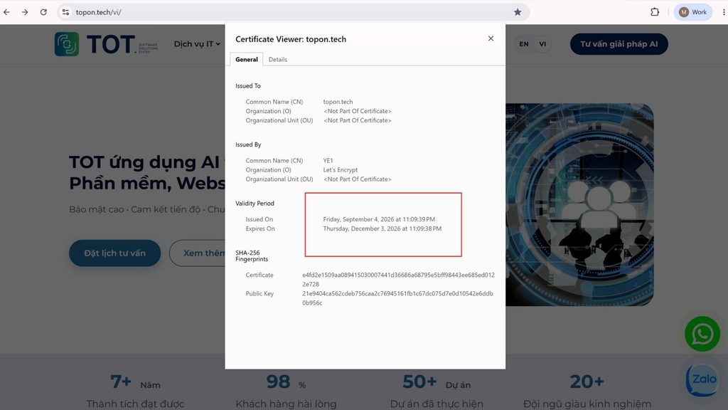 ssl certificate validity period