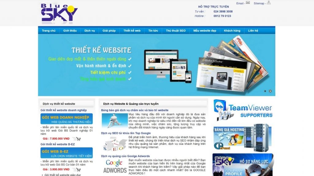 công ty thiết kế website Blue Sky