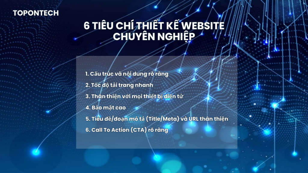 6 Tiêu chí thiết kế web chuẩn SEO, chuyên nghiệp