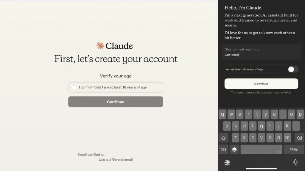 Hoàn tất đăng ký Claude AI