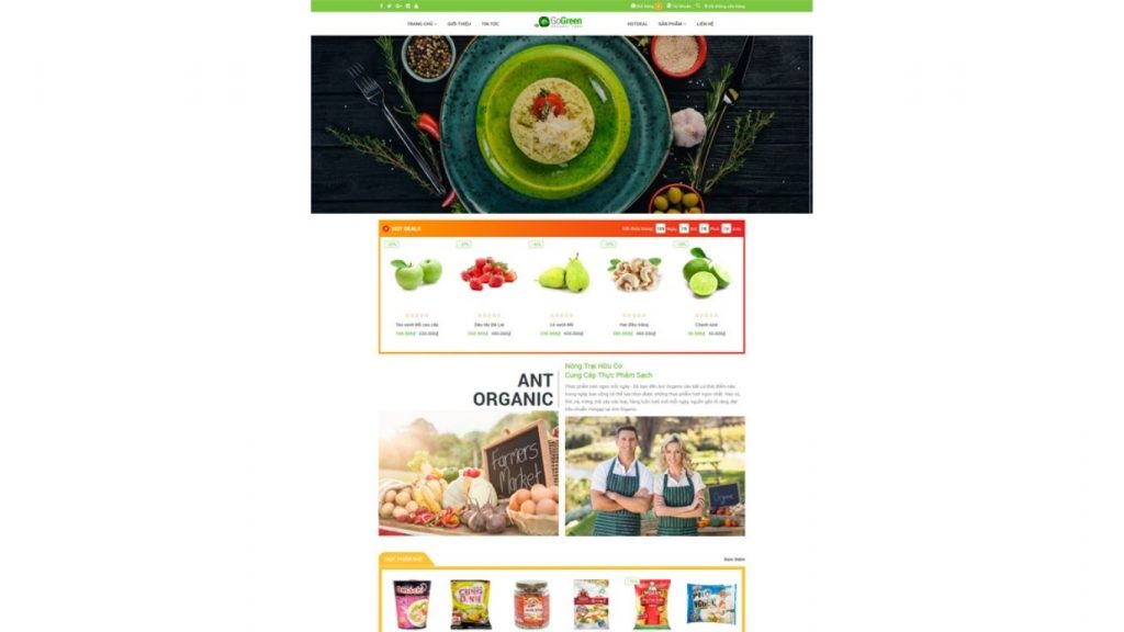 Website cho chuỗi cửa hàng thực phẩm