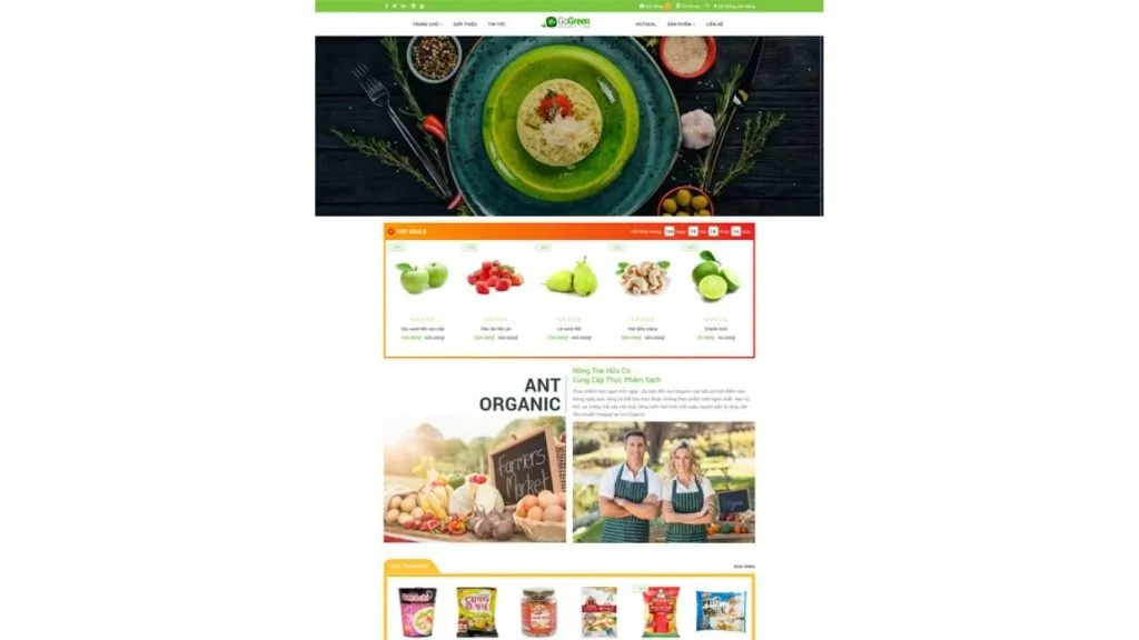 Website cho chuỗi cửa hàng thực phẩm