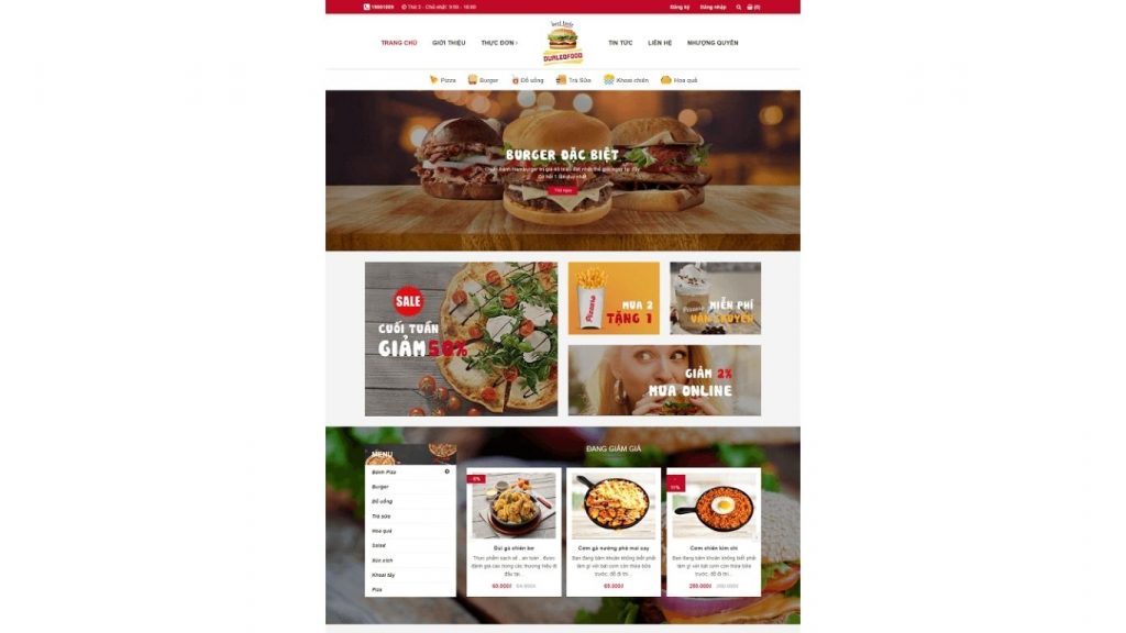 Mẫu website nhà hàng linh hoạt, giàu tính năng