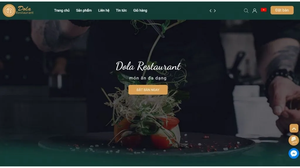 Giao diện website nhà hàng cổ điển, sang trọng