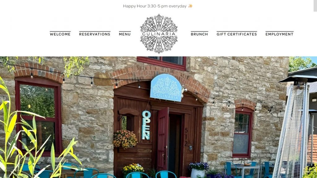 Giao diện website nhà hàng - Culinaria