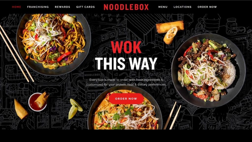 Giao diện website nhà hàng - Noodlebox