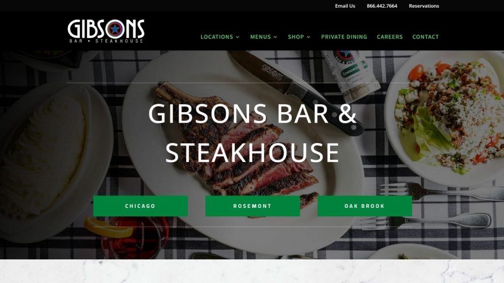 Giao diện thiết kế website - Gibsons Bar & Steakhouse