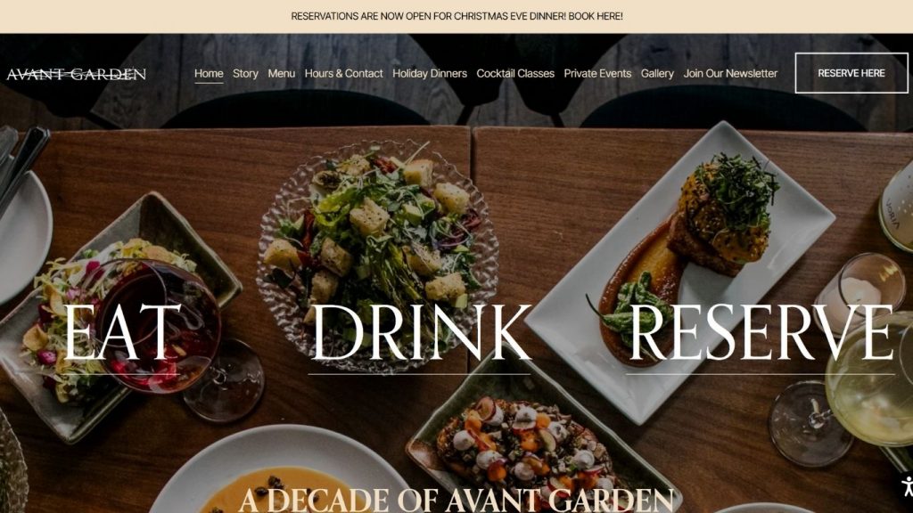 Giao diện website nhà hàng chay - Avant Garden