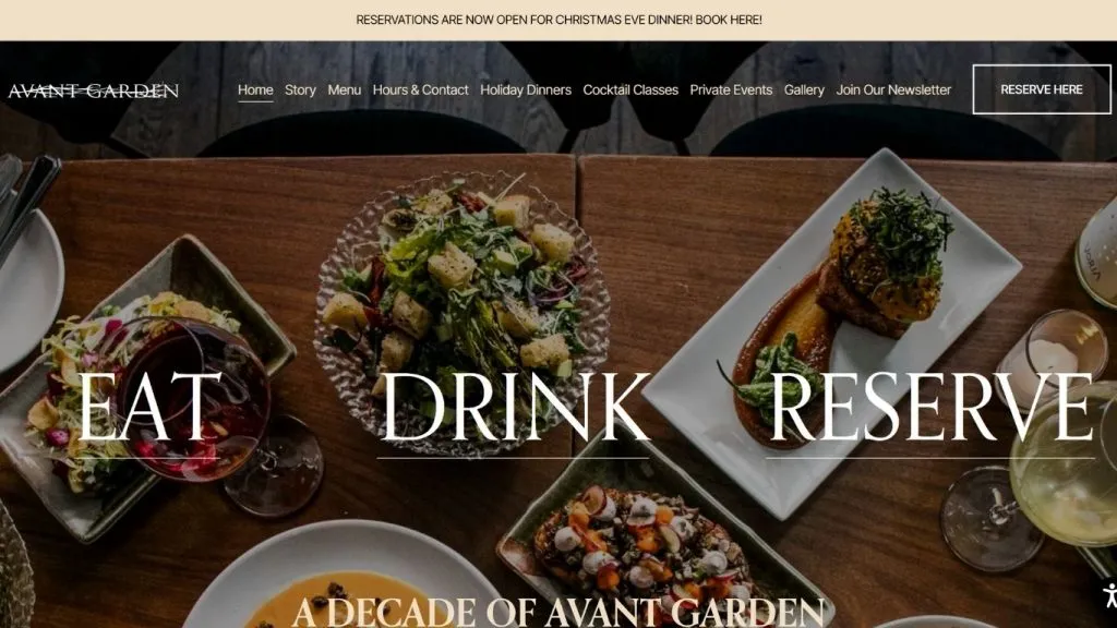 Giao diện website nhà hàng chay - Avant Garden