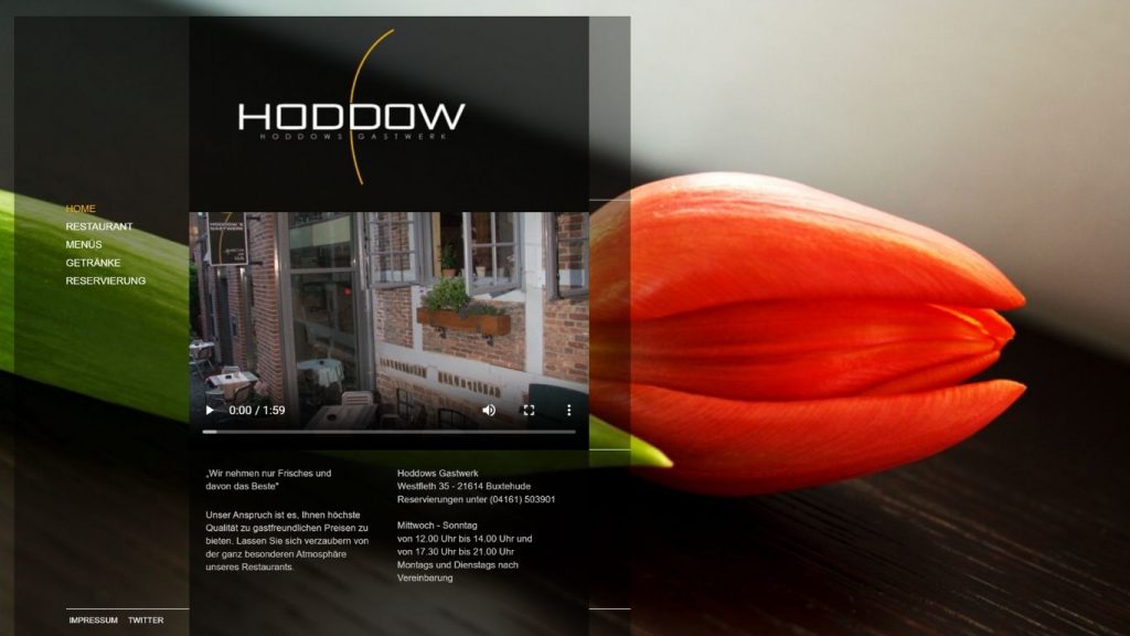Giao diện website nhà hàng - Hoddow Gastwerk