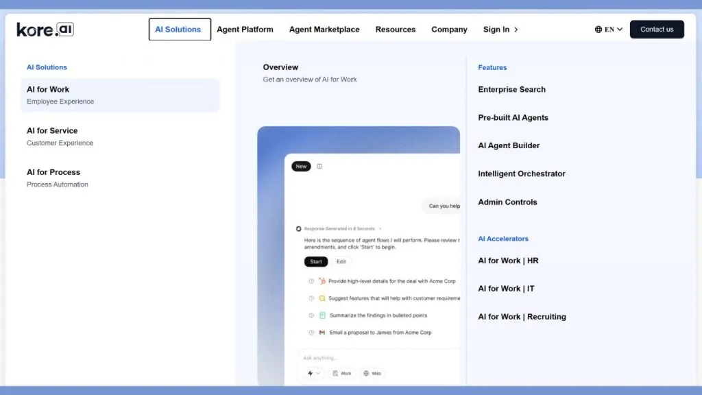 Kore.ai là chatbot cho doanh nghiệp