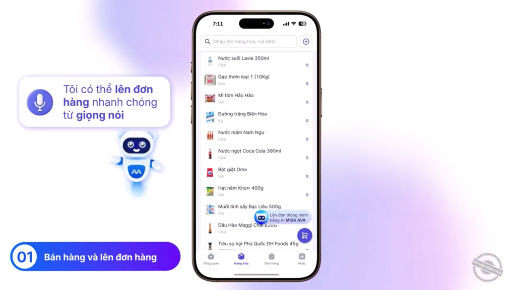 Giao diện app quản lý bán hàng MISA eShop trên điện thoại