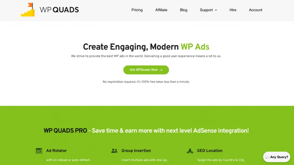plugin chèn quảng cáo cho wordpress WP QUADS