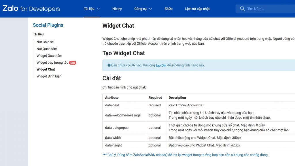 Zalo Chat Widget