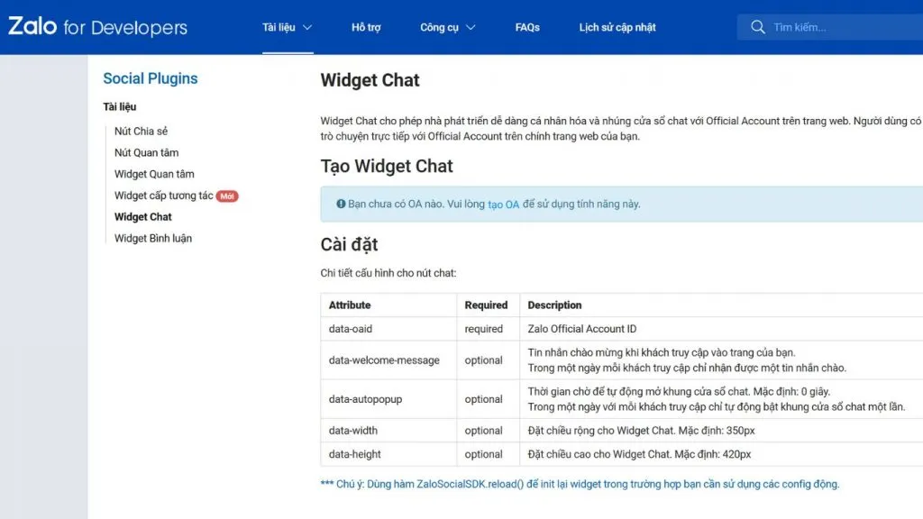 Zalo Chat Widget
