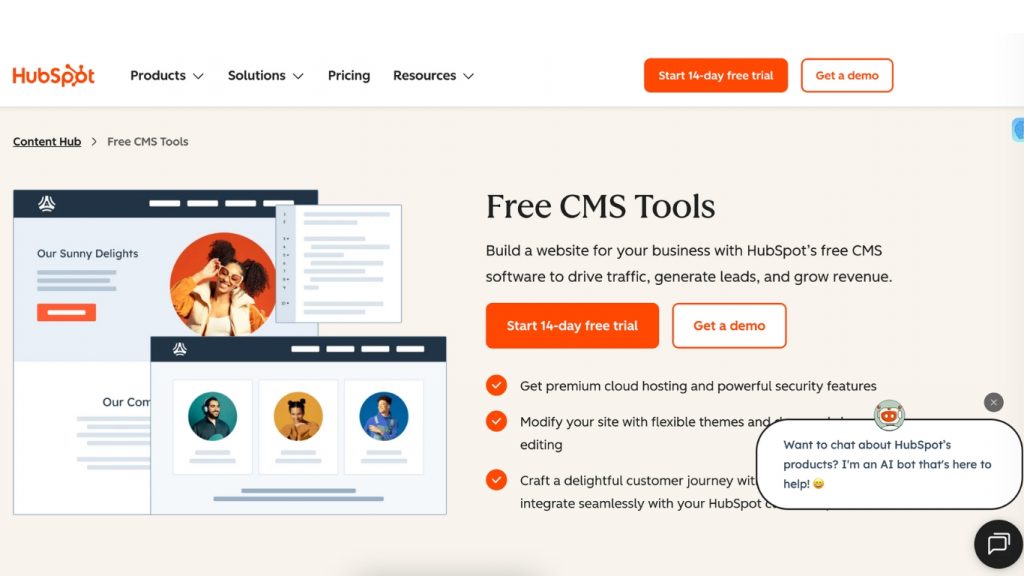 HubSpot CMS Hub giúp tích hợp marketing và hệ thống CRM