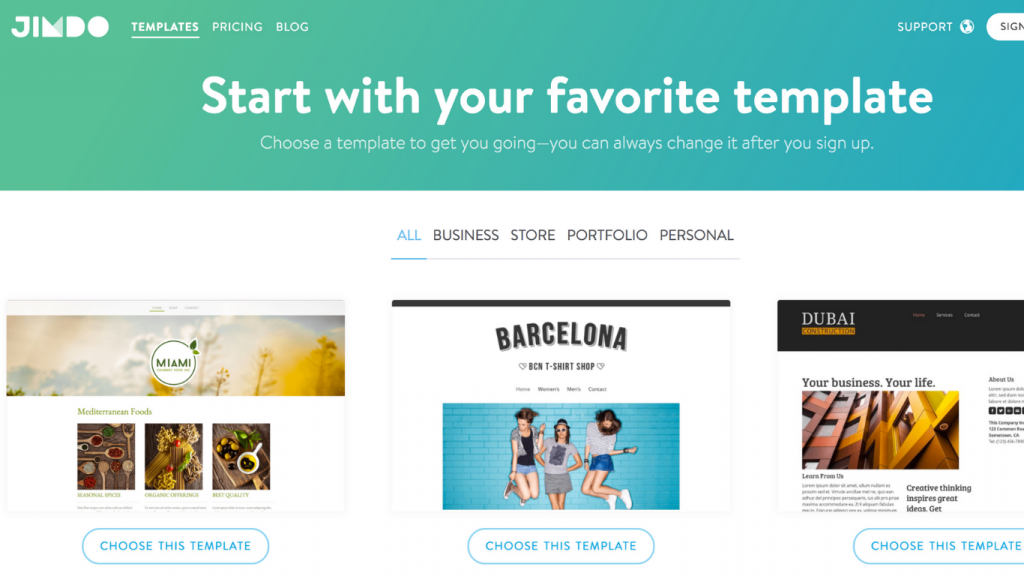 Nền tảng thiết kế website Jimdo