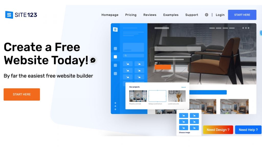 Site123 giúp xuất bản website chỉ với vài bước thiết lập cơ bản