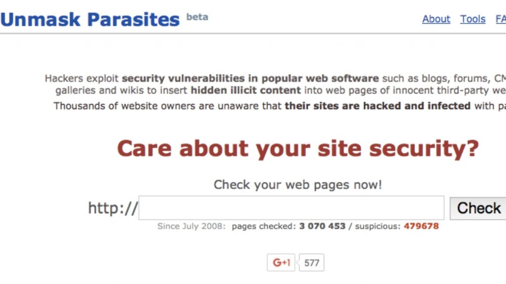 Công cụ Unmask Parasites