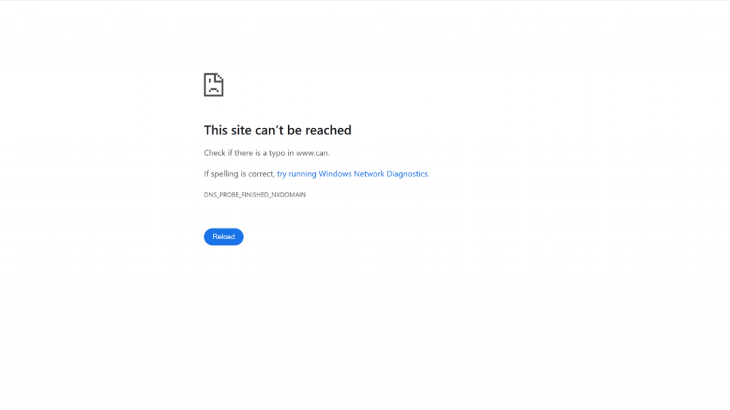 This site can’t be reached