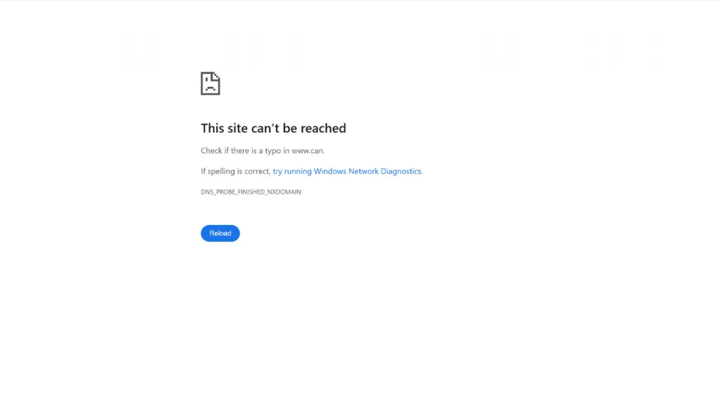 This site can’t be reached