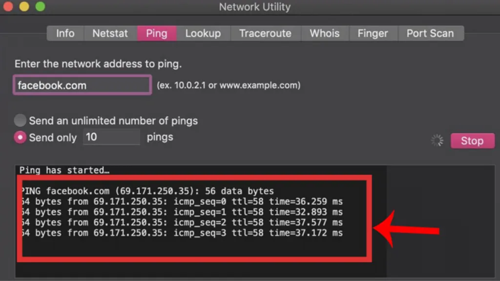 Kiểm tra kết nối máy chủ bằng lệnh ping để khắc phục lỗi web