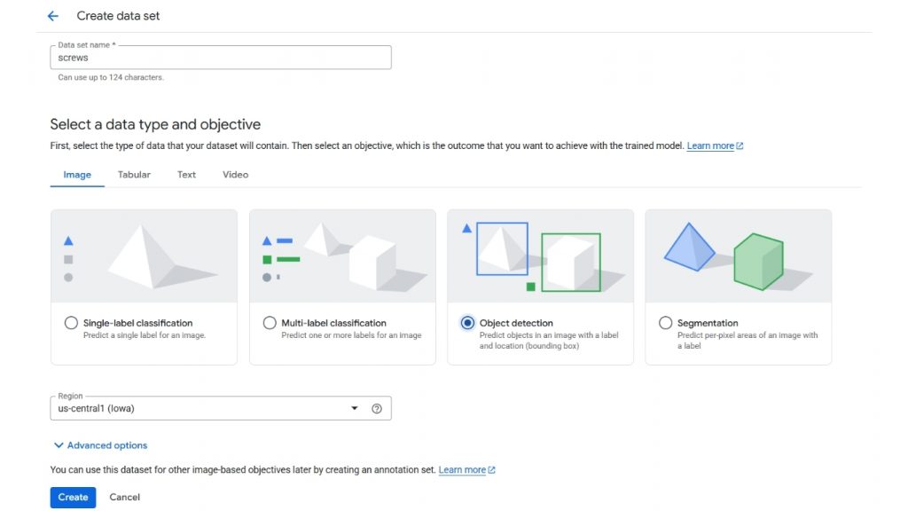 Chọn loại dữ liệu và mục tiêu