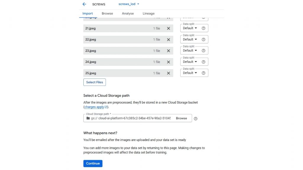 Chọn đường dẫn lưu trữ cho hình ảnh đào tạo