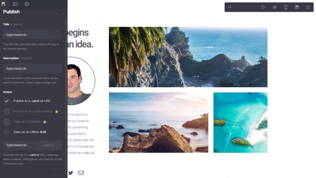các nền tảng thiết kế website Carrd