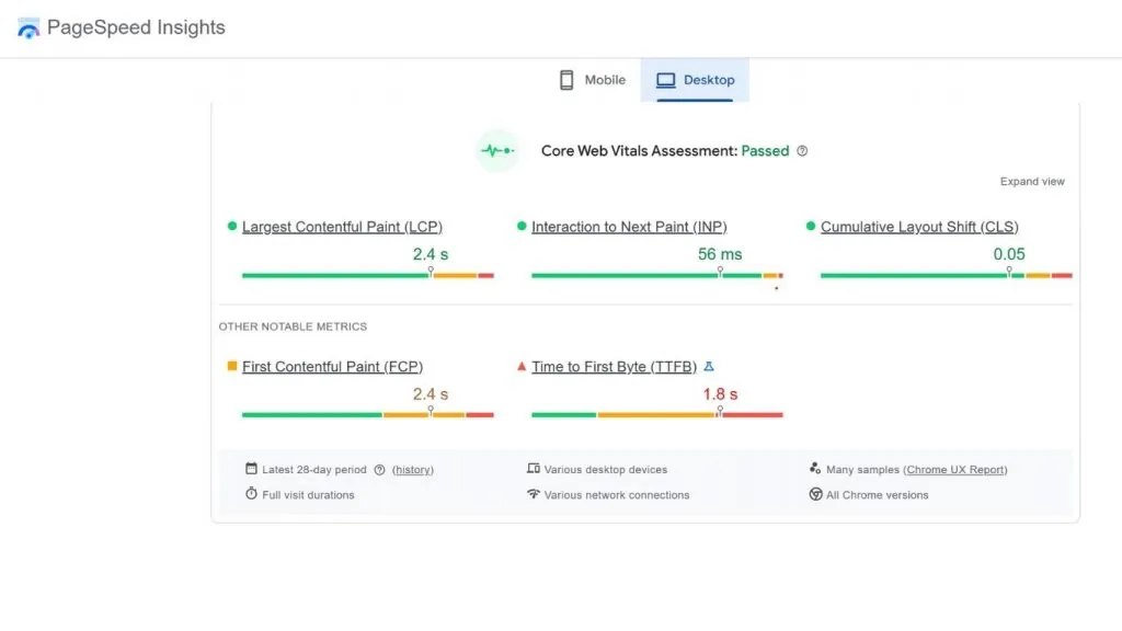Google PageSpeed Insights kiểm tra tốc độ website.