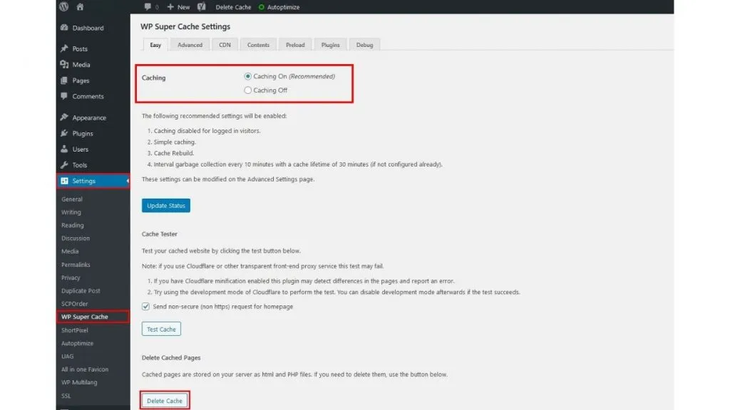 Plugin cache tăng tốc website WordPress