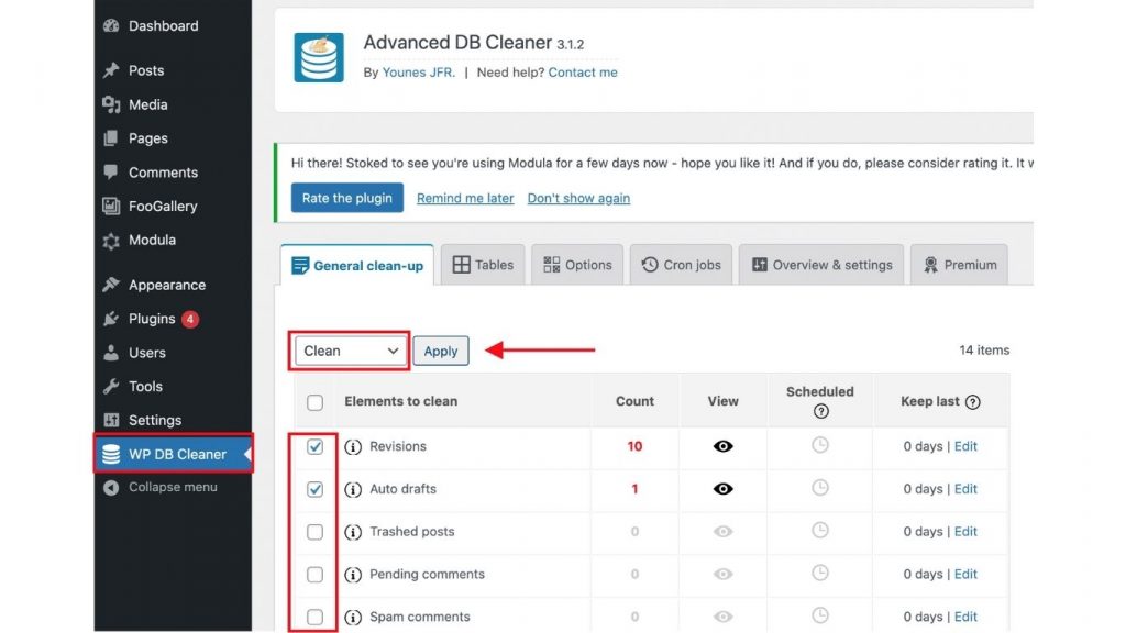 Dọn dẹp database giúp giảm truy vấn không cần thiết 