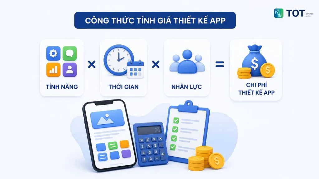 Công thức tính giá thiết kế app