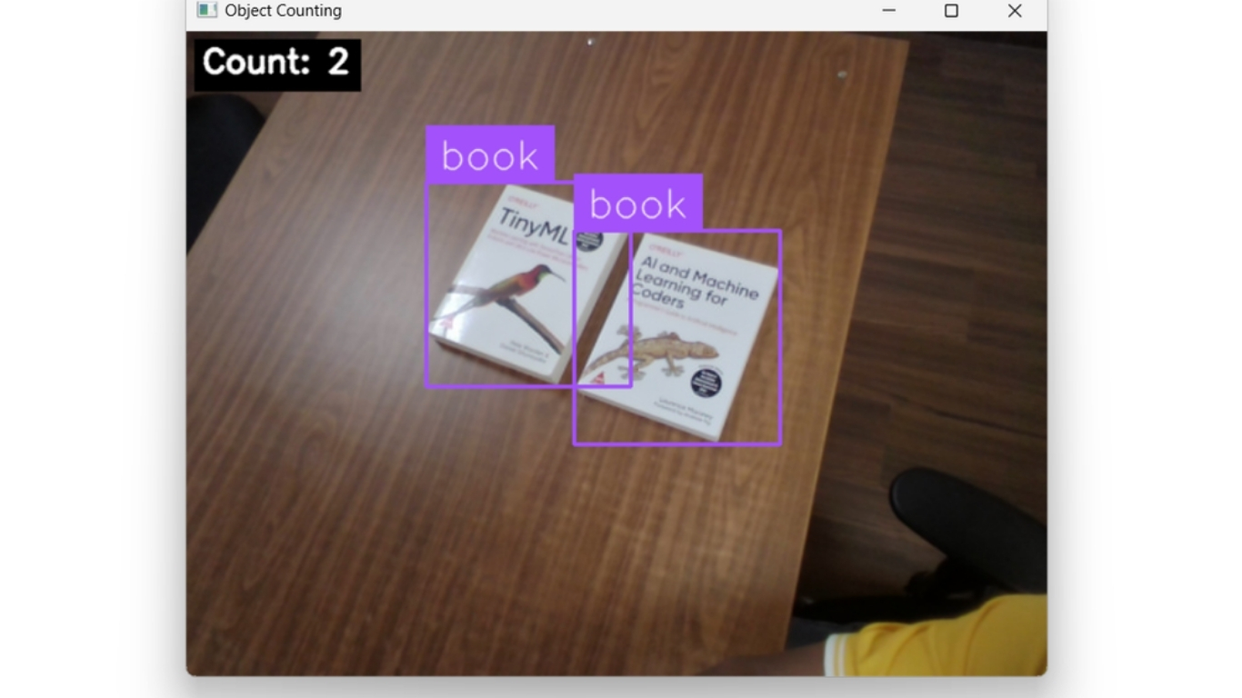 Hiển thị kết quả đếm đối tượng trong nguồn cấp dữ liệu camera. 