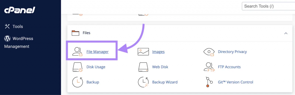 sử dụng cPanel để tạo llms.txt