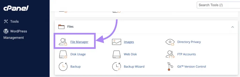 sử dụng cPanel để tạo llms.txt